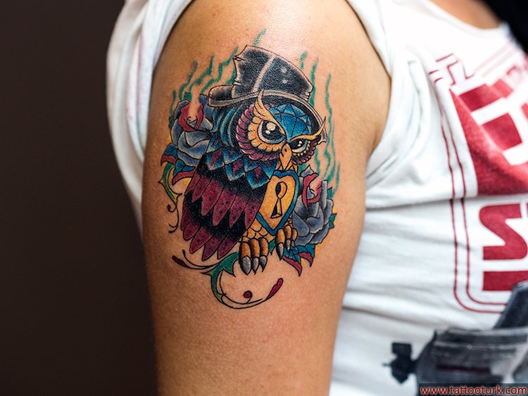 baykus dövmeleri oldskool owl tattoos