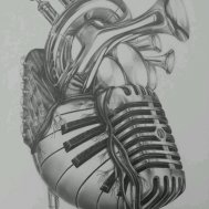 müzik kalp mikrofon dövme modelleri dövme desenleri tattoo desing