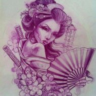 geyşa geisha güzel samuray japon dövme modelleri dövme desenleri tattoo desing